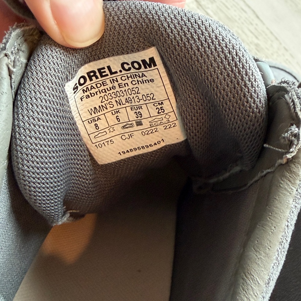 EUC Sorel “Out and About II” Wedge High-Top Sneakers (Dark Gray) waterproof (8) - Picture 9 of 13